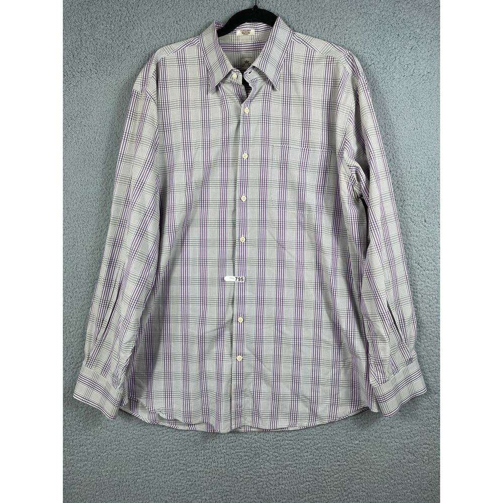 Peter Millar Men's Size XL Plaid Long Sleeve Button Up Shirt